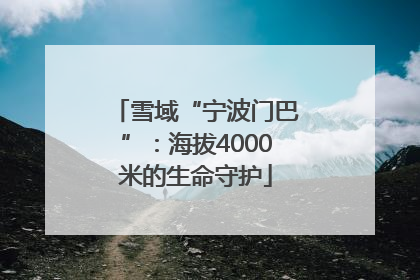 雪域“宁波门巴”：海拔4000米的生命守护